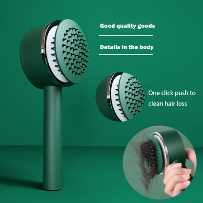 One-key Self-cleaning Hair Brush Anti-Static Airbag Massage Comb For Women Curly Hair Brush Detangling Hair Brush Airbag Massage Scalp Comb Professional Detangling One-key Self-cleaning