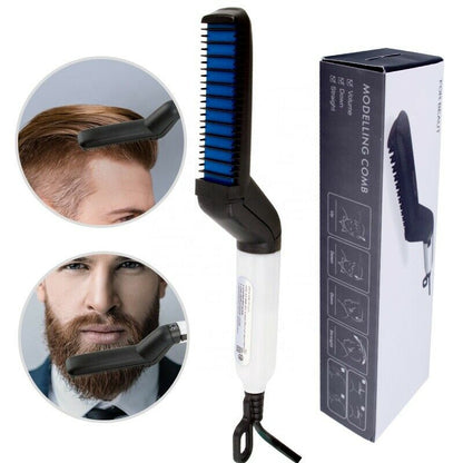 Hair Straightener Men Multifunctional Comb Curling Electric Brush Professional Hair Comb Brush Beard Straightener Hair Curler Fast Heating Styling Tools